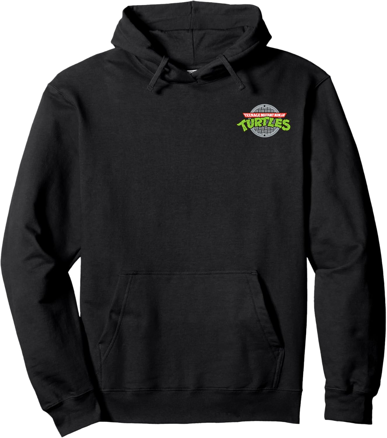 Teenage Mutant Ninja Turtles Sewer Retro Classic Pocket Logo Hoodie - Hoodie | Black