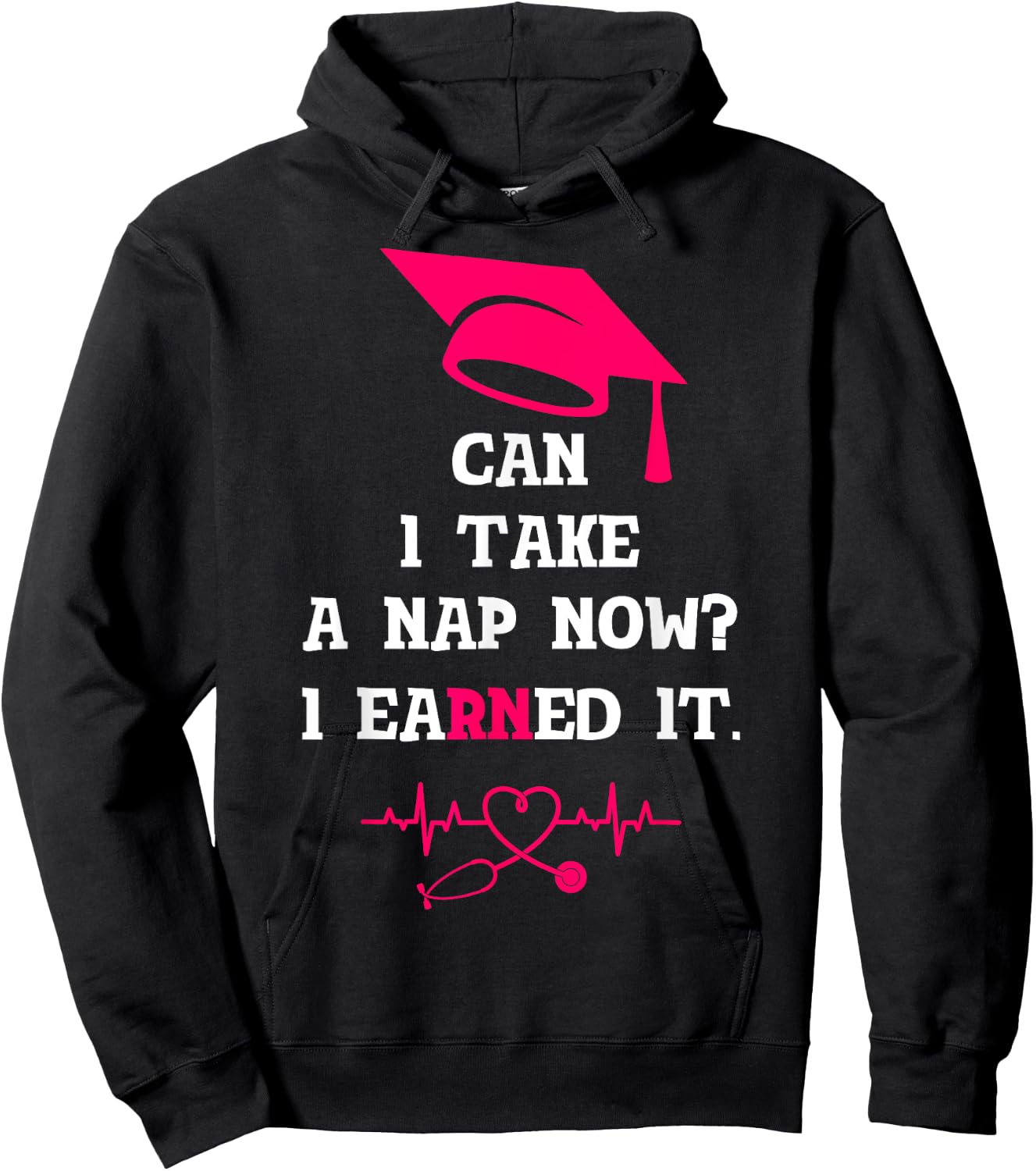 RN LVN CNA Nurse Grad Earned It Cool Nursing Graduate Gift Hoodie - Hoodie | Black
