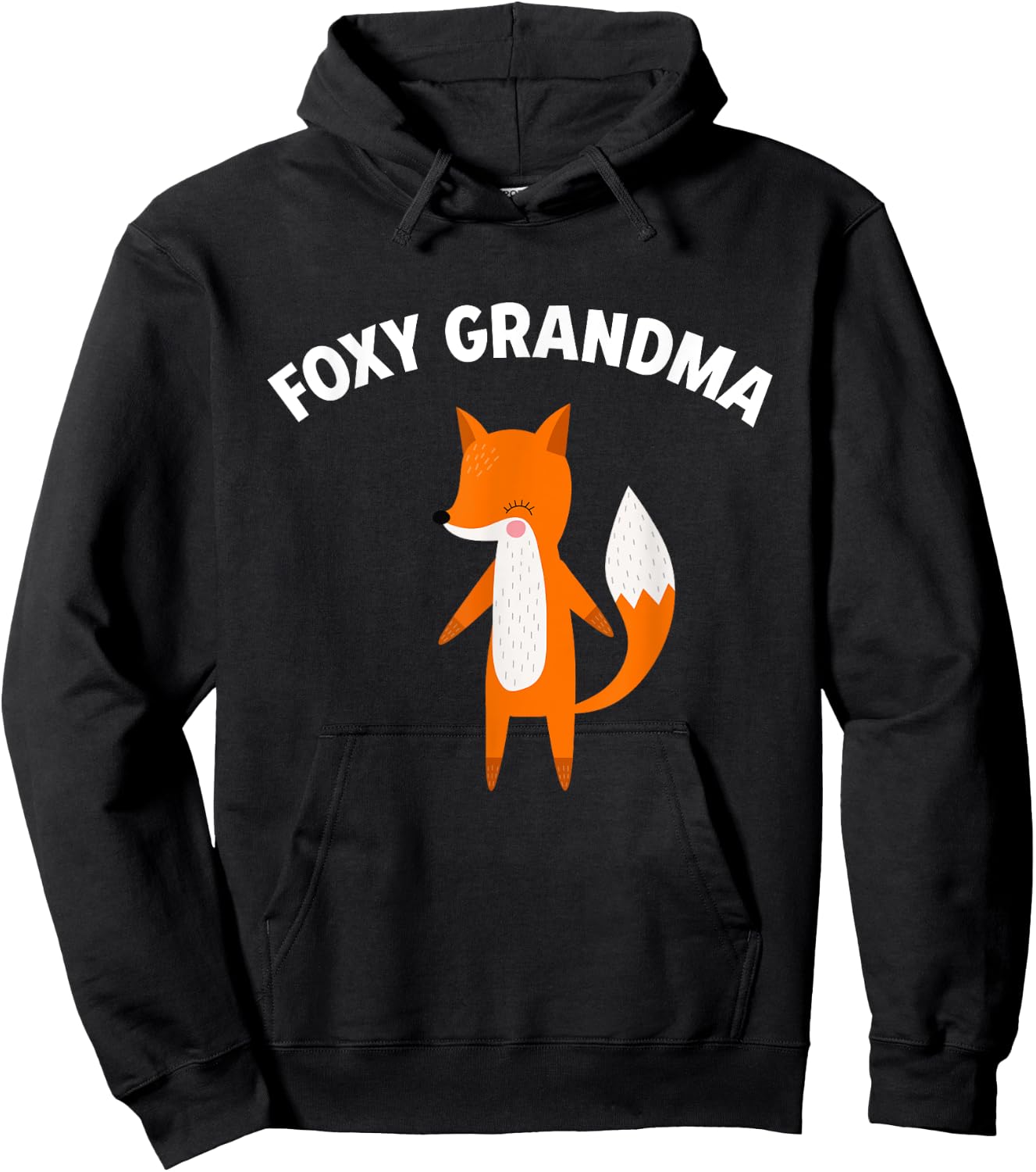 Foxy Grandma Funny Mother's Day Fox Pun Joke Hoodie - Hoodie | Black