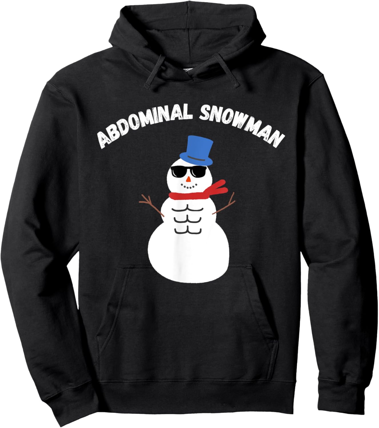Abdominal Snowman - Funny Workout Shirt for Winter Dad Joke Hoodie - Hoodie | Black