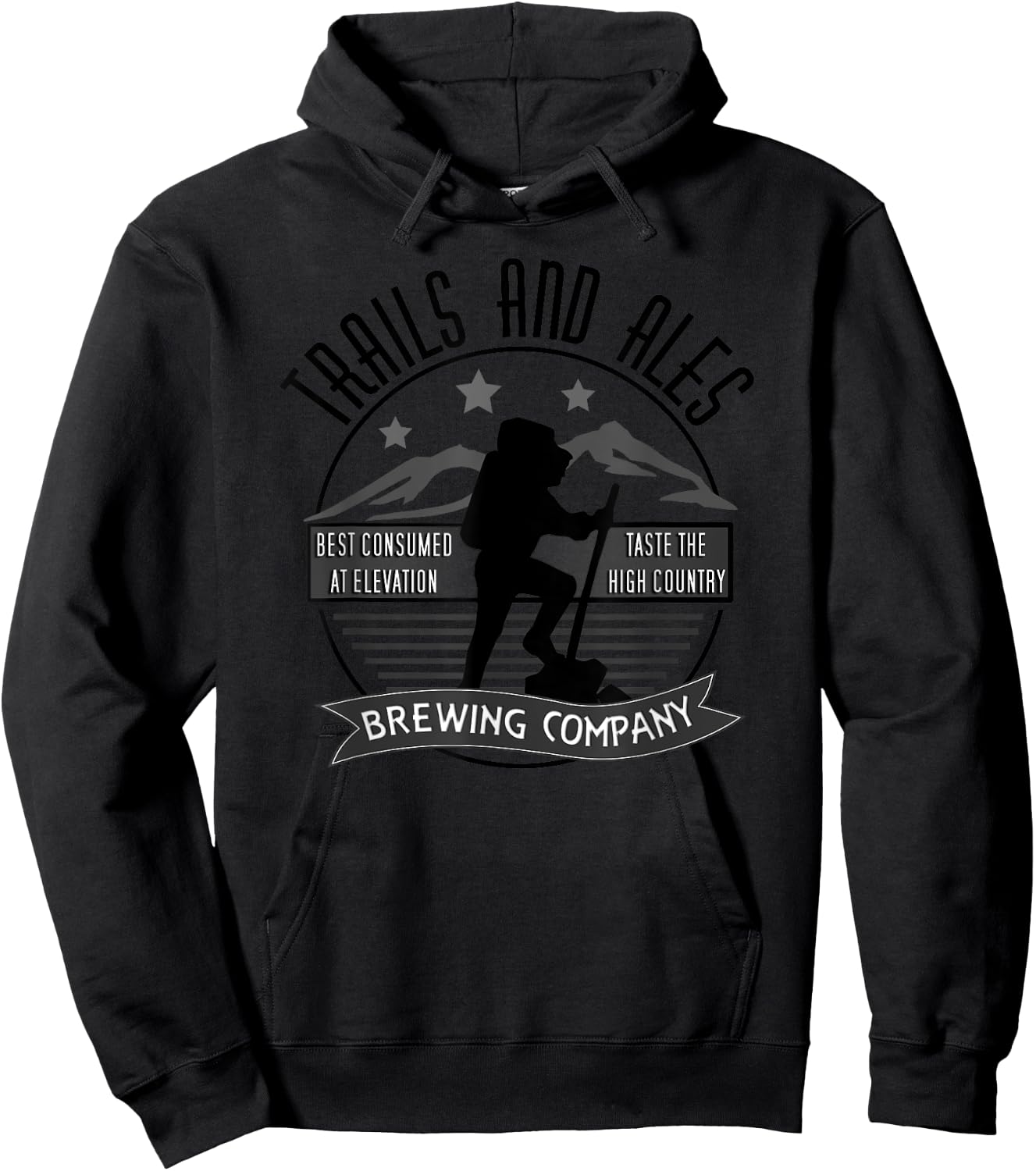 Trails and Ales Brewing Co. Hiking, Running, and Drinking Hoodie - Hoodie | Black