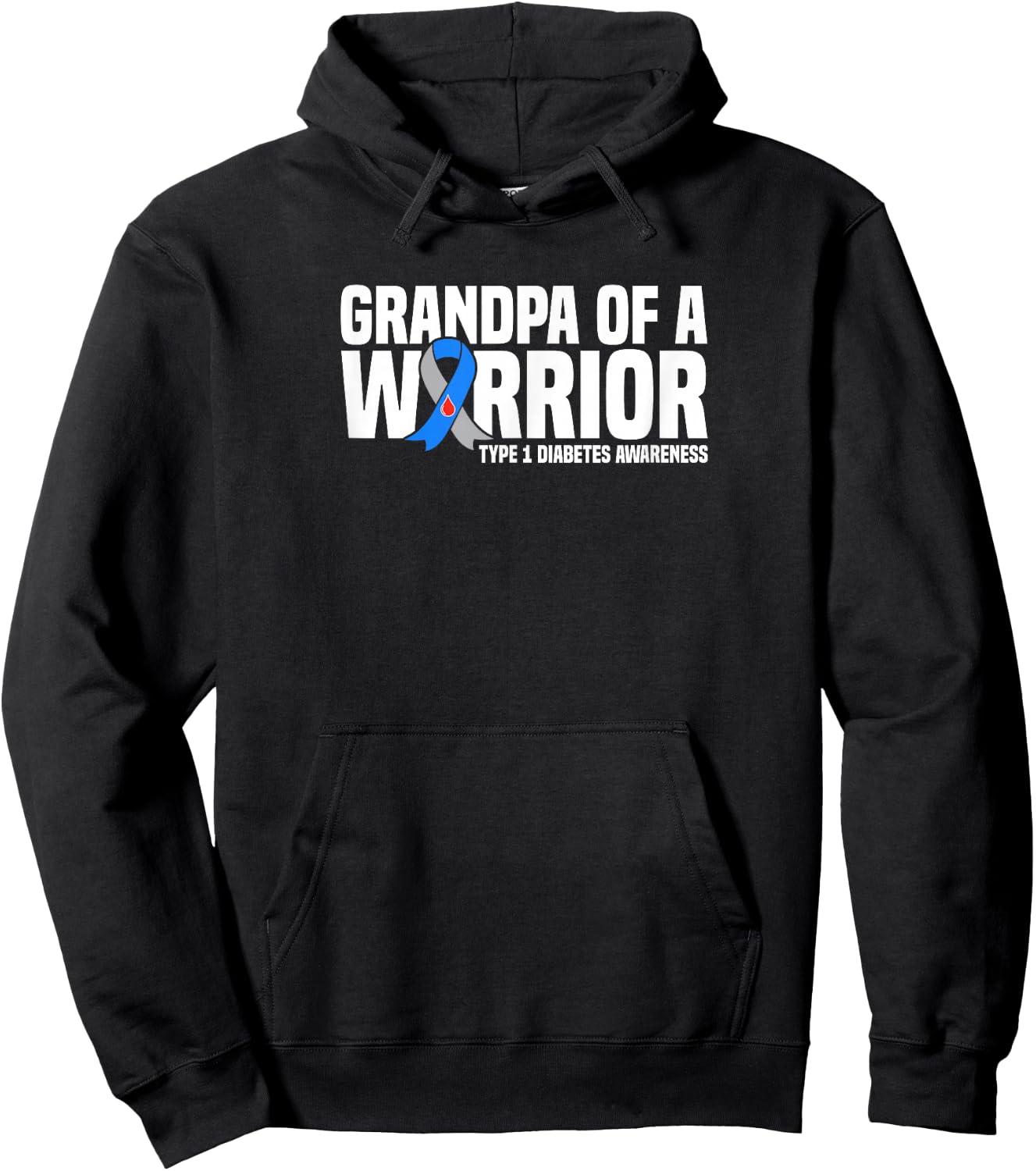 Grandpa of a Warrior Type 1 Diabetes Awareness Hoodie - Hoodie | Black