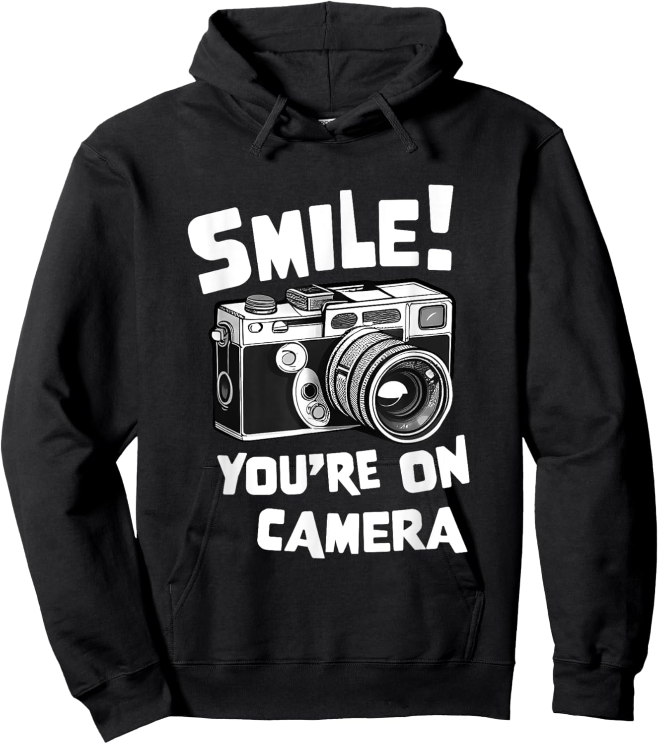 Funny photographer, Smile you're on camera, photography film Hoodie - Hoodie | Black