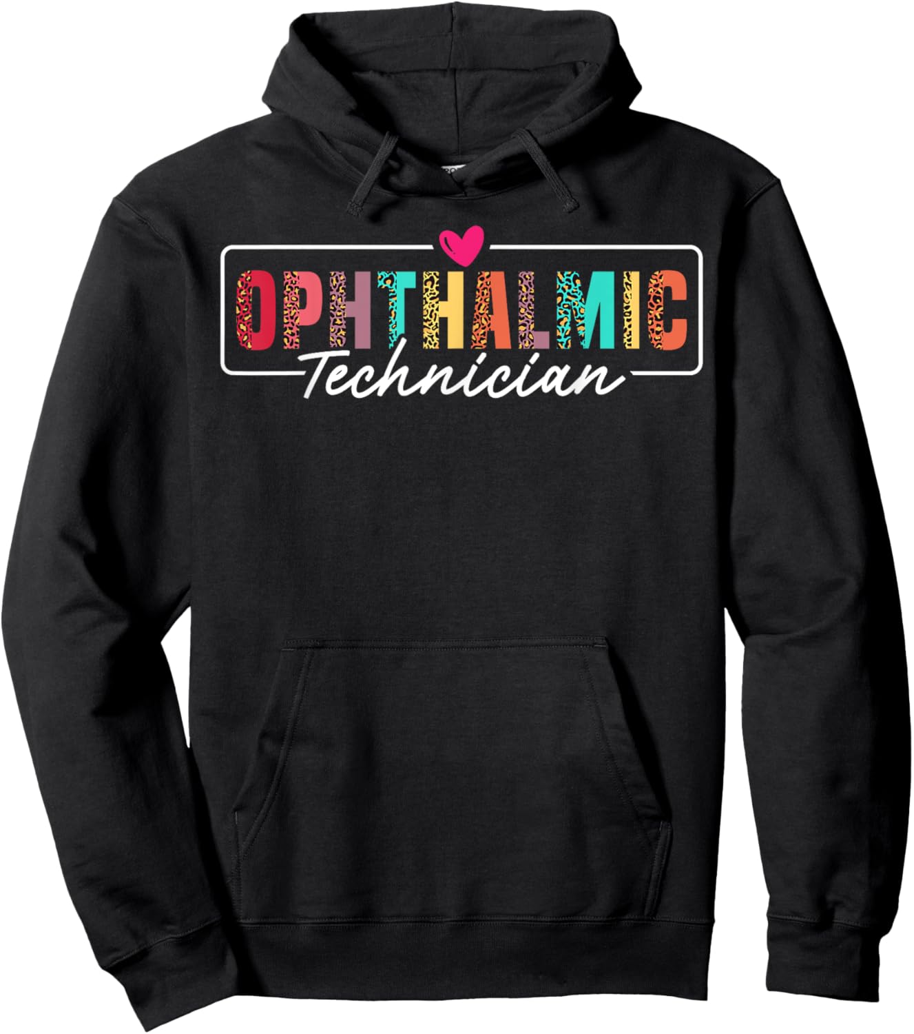 Ophthalmic Technician Leopard Ophthalmic Tech Hoodie - Hoodie | Black