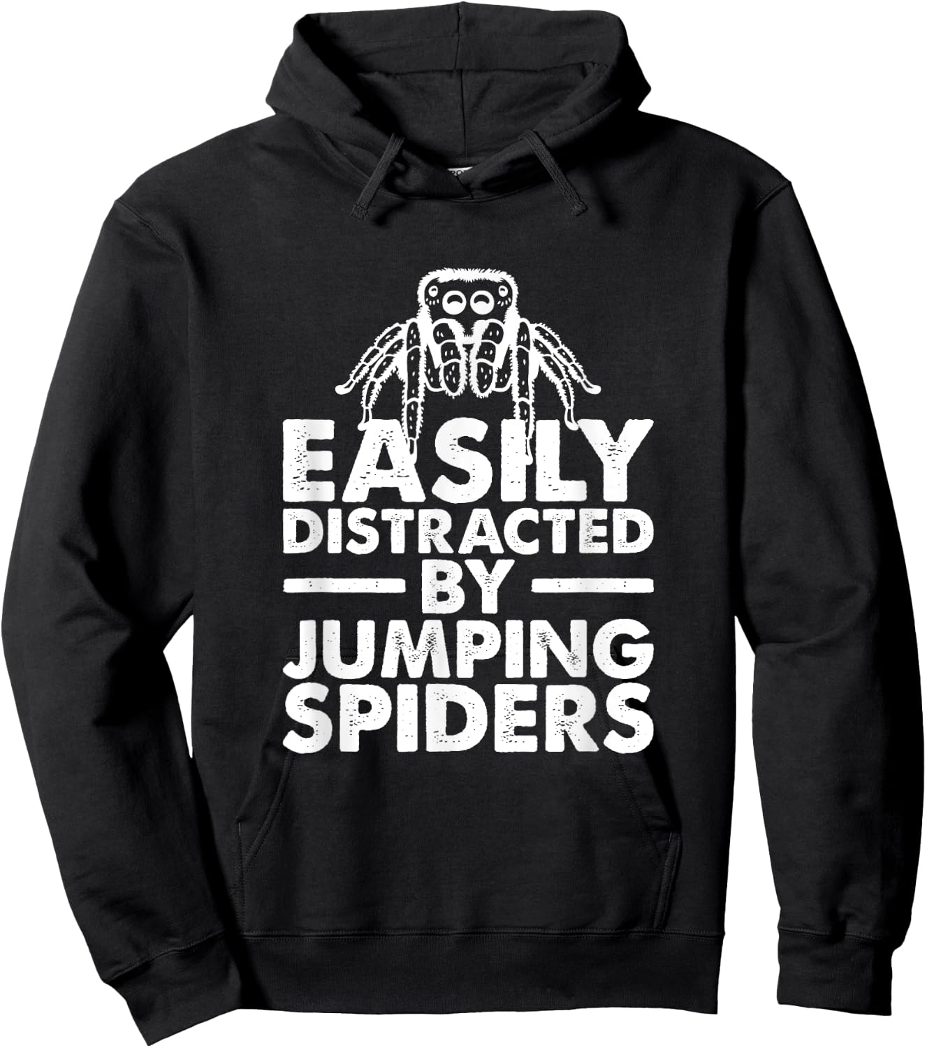 Easily Distracted By Jumping Spiders, Spider Lover Hoodie - Hoodie | Black