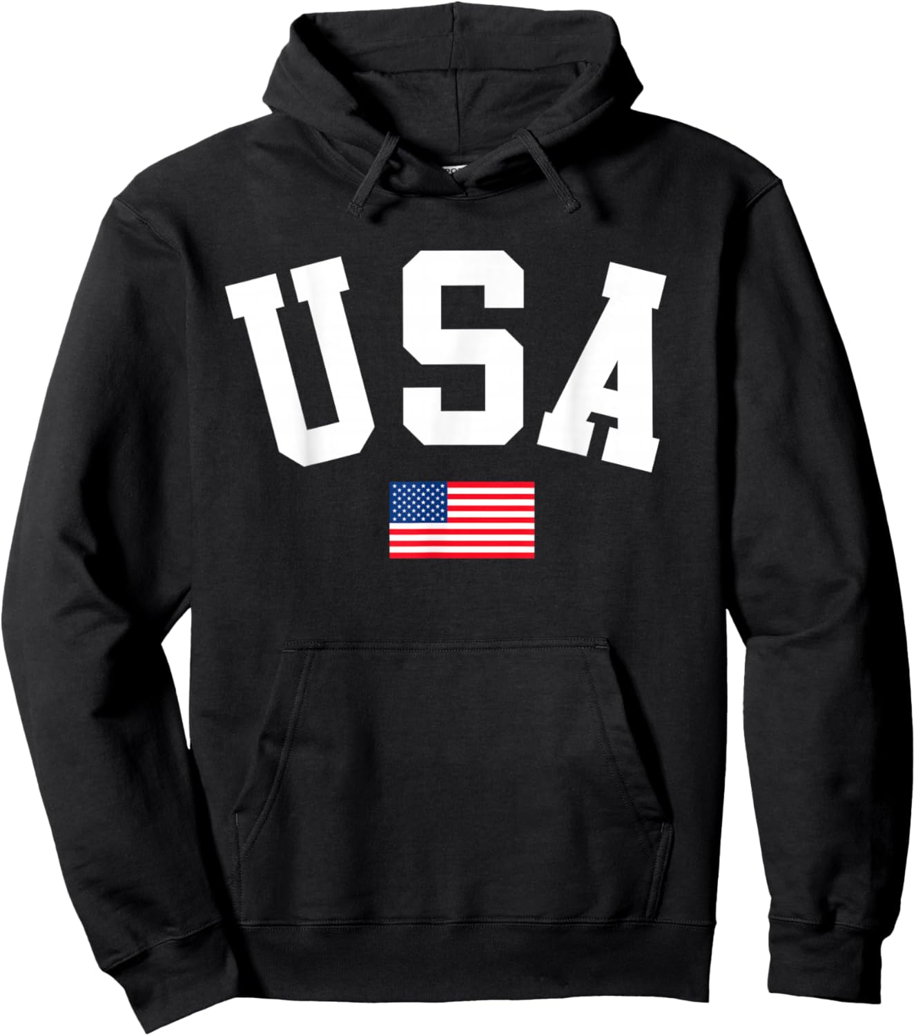 USA Shirt Men Women Kids American Flag Patriotic 4th of July Hoodie - Hoodie | Black