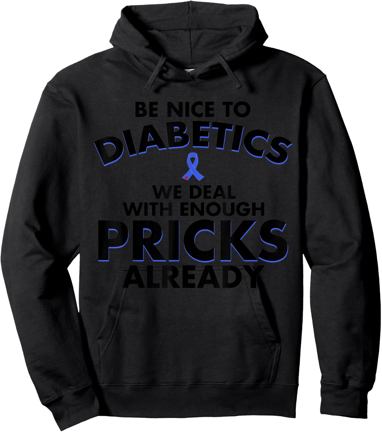 Funny Diabetic Gift | Cute Type 1 Diabetes Men Women Kids Hoodie - Hoodie | Black