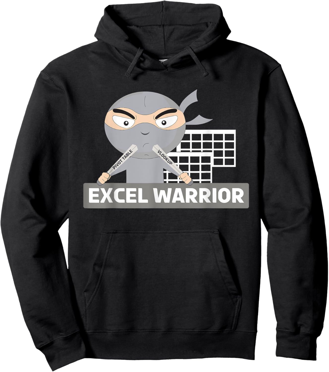 Excel Warrior Excel Ninja Shirt Excel Shirts Funny Hoodie - Hoodie | Black