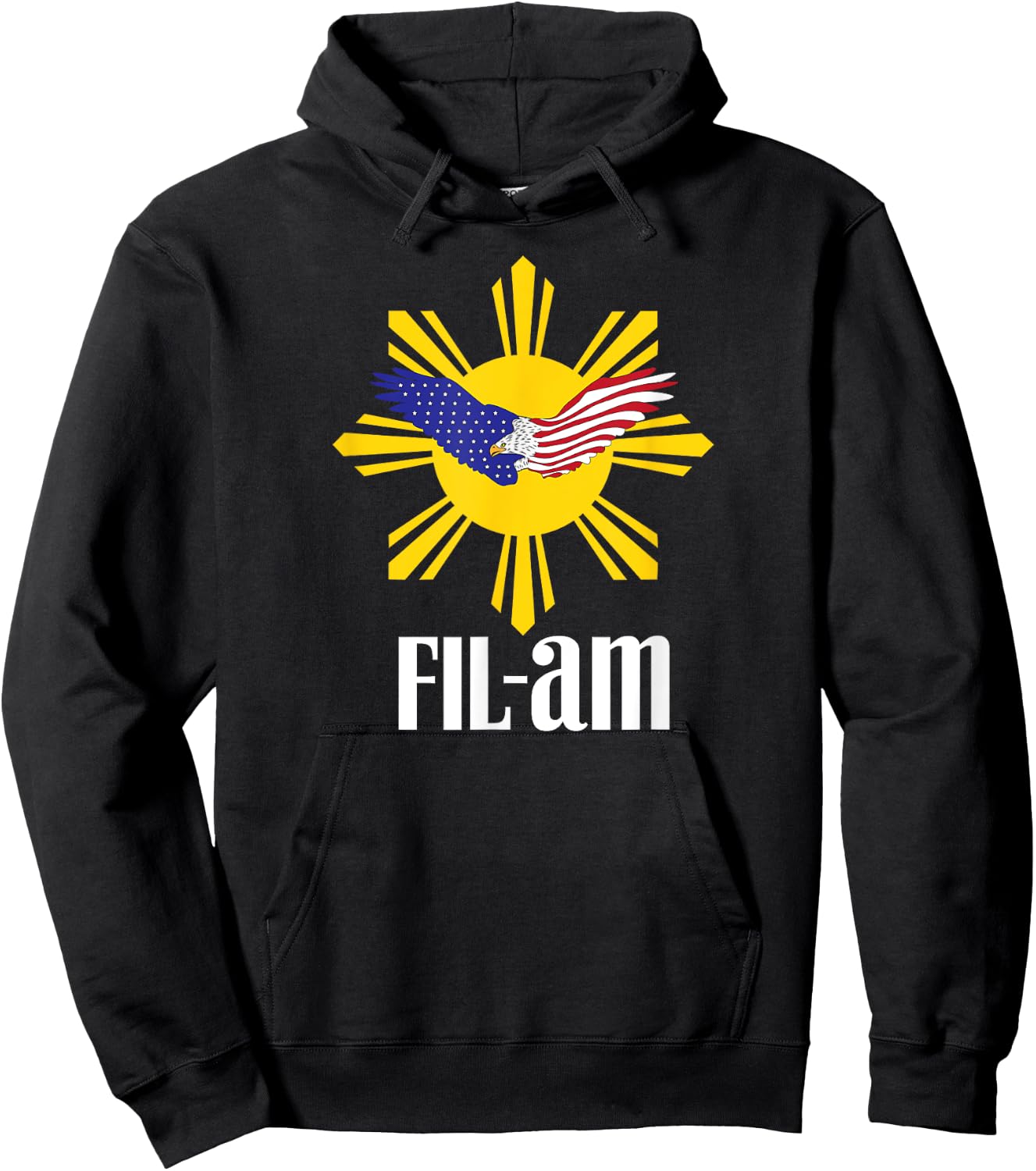 Fil-Am patriotic Wear for Filipino Americans who have pride Women Men Hoodie - Hoodie | Black