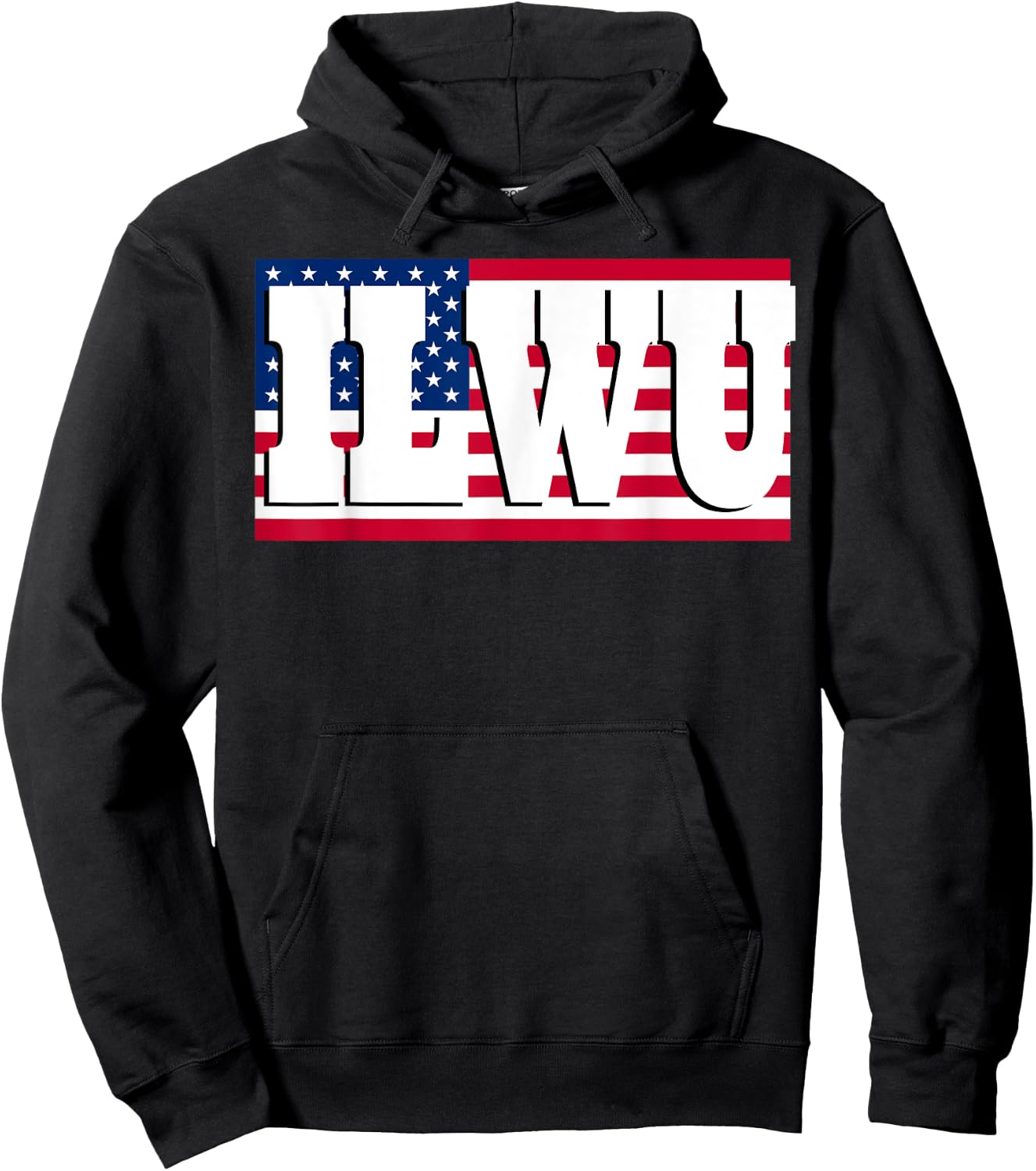 ILWU AMERICAN FLAG Women Men Hoodie - Hoodie | Black