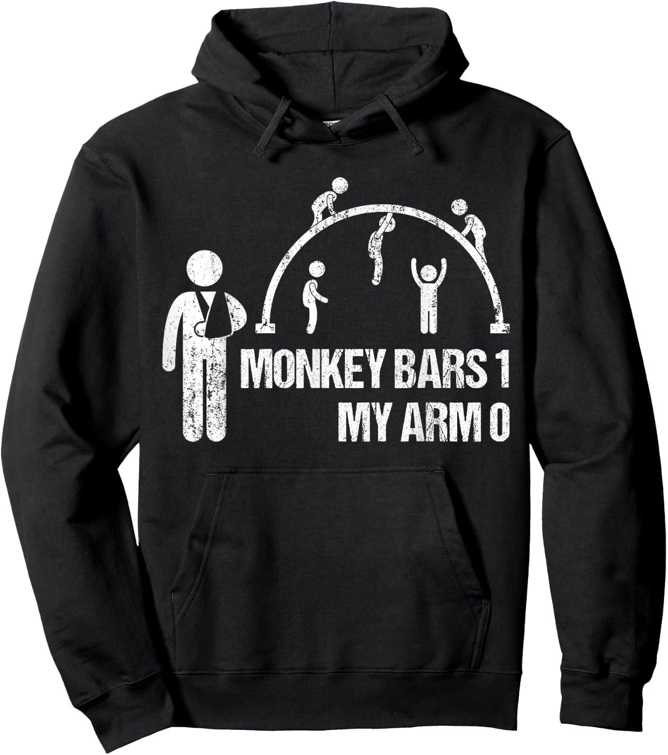 Monkey Bars 1 My Arm 0 Funny Broken Arm Story Boys Kids Hoodie - Hoodie | Black