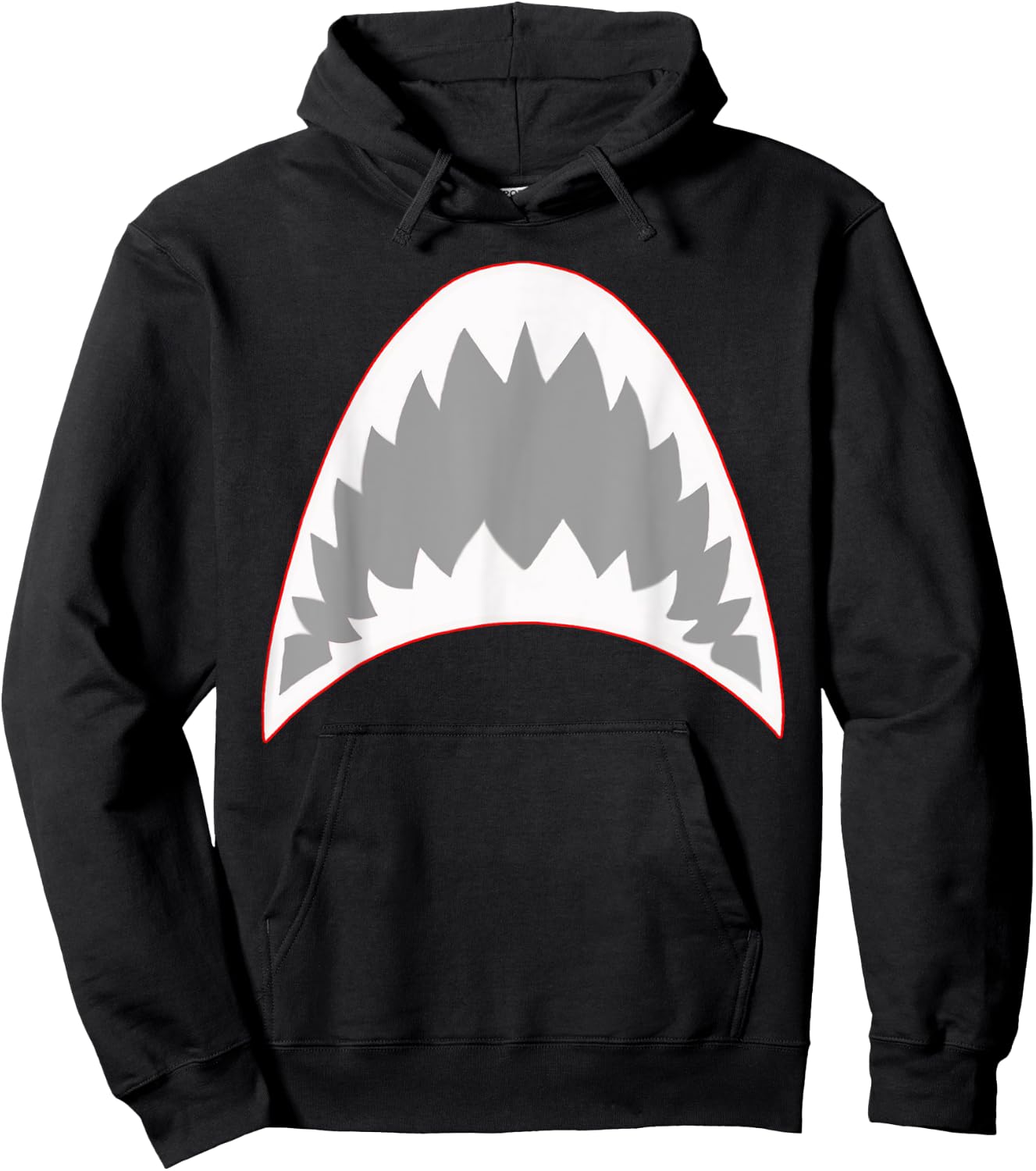 Shark Mouth Jaw Lazy Easy Costume For Halloween Party Hoodie - Hoodie | Black