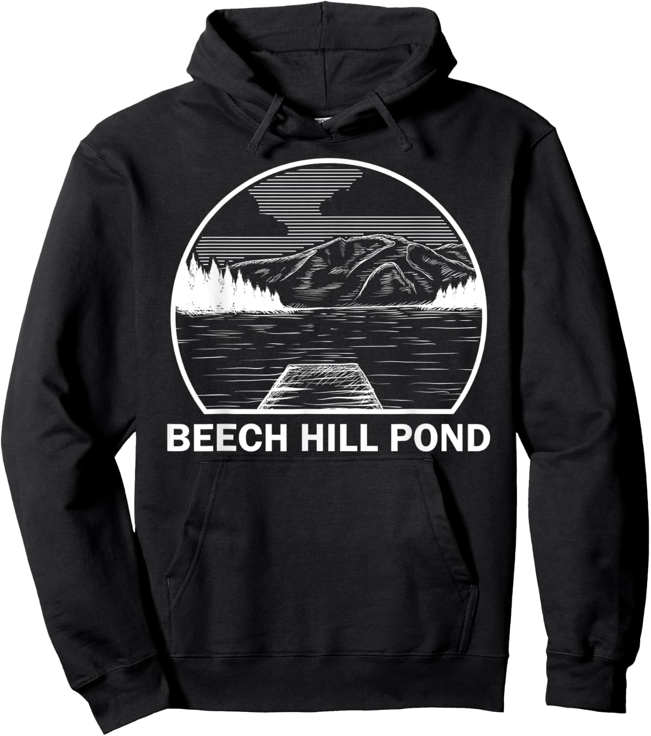 BEECH HILL POND MAINE Funny Fishing Camping Summer Gift Women Kids Hoodie - Hoodie | Black