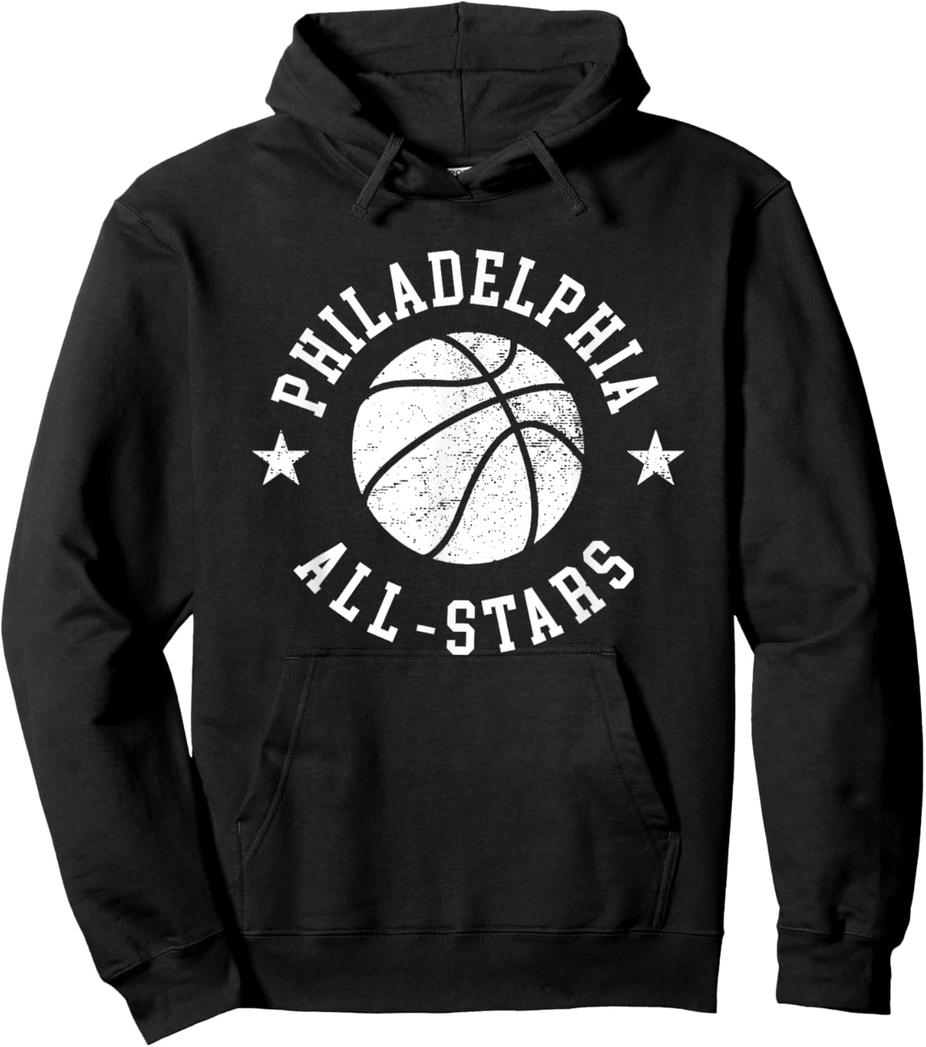 Philadelphia Vintage All-Stars Retro 80s Basketball Hoodie - Hoodie | Black