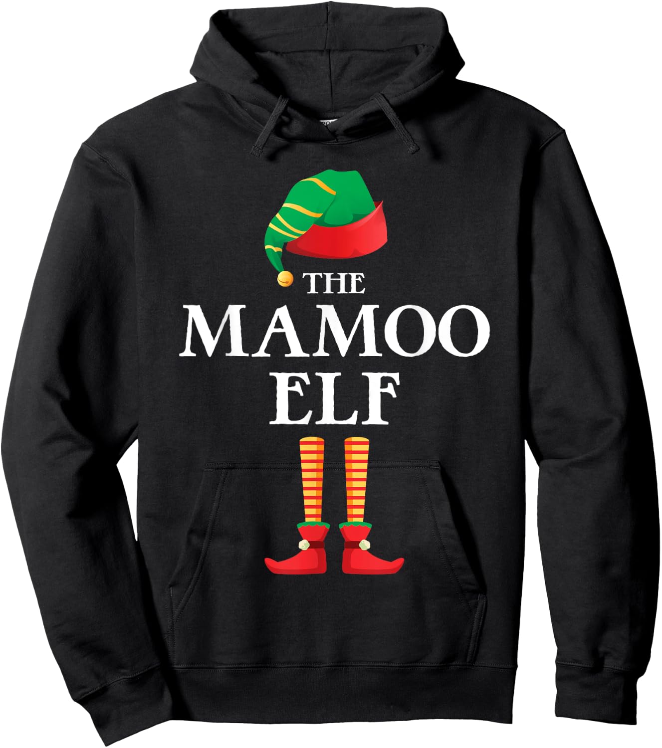 The Mamoo Elf Christmas Matching Family Funny Pajama Pj Xmas Hoodie - Hoodie | Black