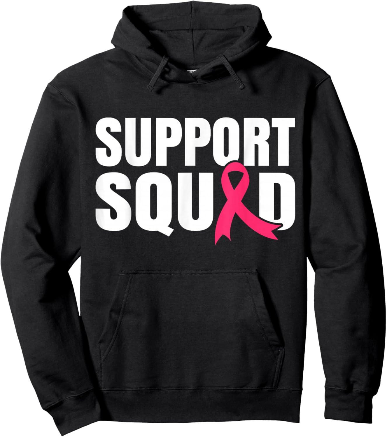 Breast Cancer Warrior Support Squad Breast Cancer Awareness Hoodie - Hoodie | Black