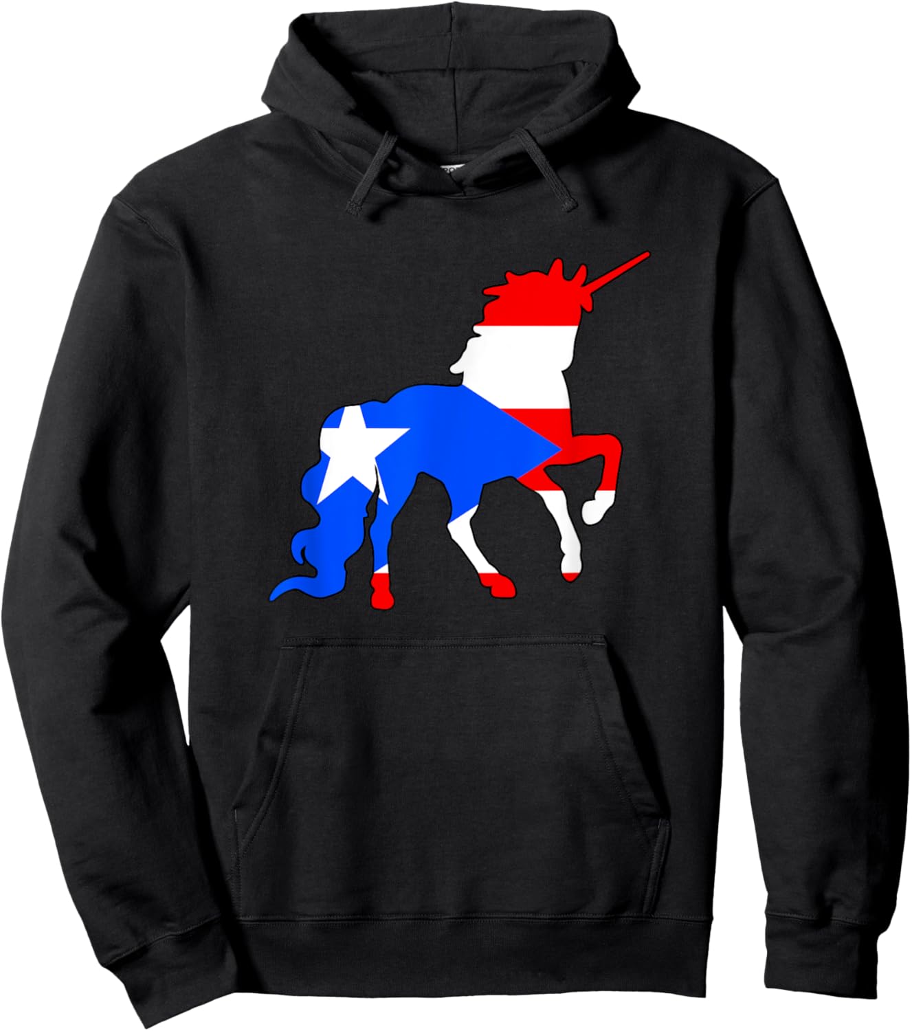 Boricua Puerto Rico PR Flag Puerto Rican Unicorn Kids Girls Hoodie - Hoodie | Black