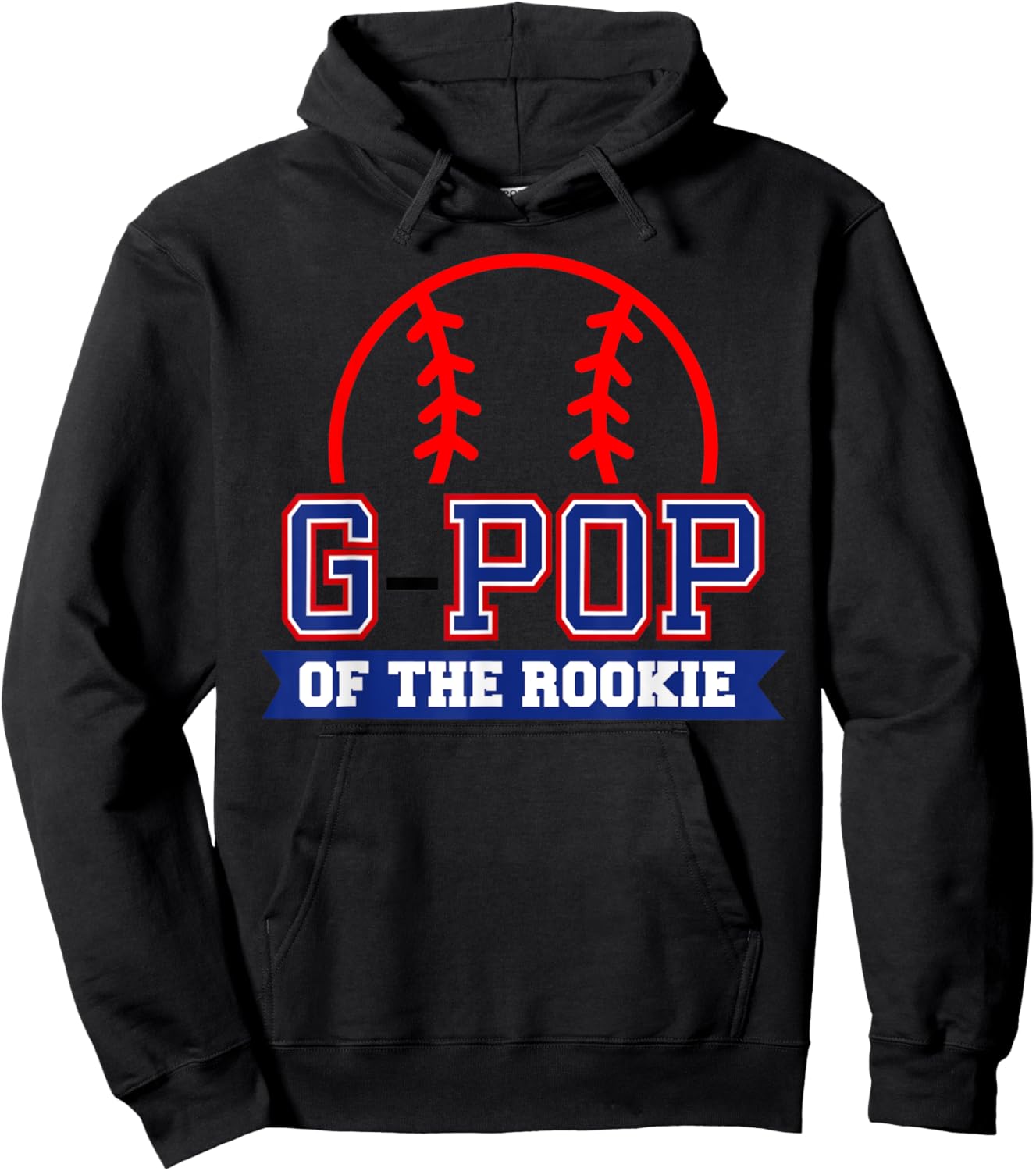 G-Pop of Rookie 1st Birthday Baseball Theme Matching Party Hoodie - Hoodie | Black