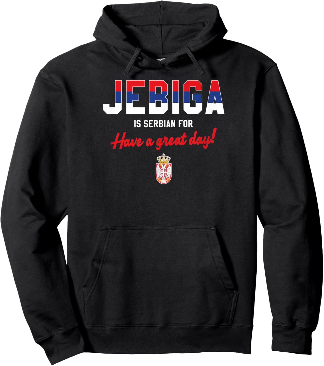 JEBIGA IS SERBIAN FOR HAVE A NICE DAY Funny Serbia Flag Gift Hoodie - Hoodie | Black