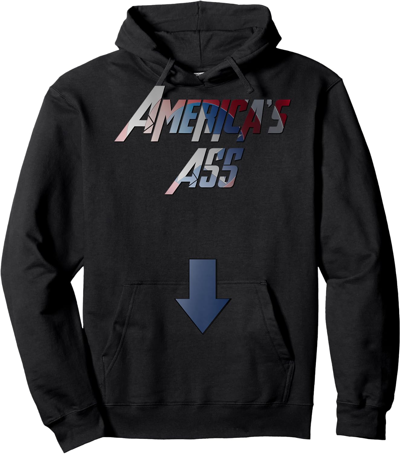America's Ass Funny Hoodie - Hoodie | Black