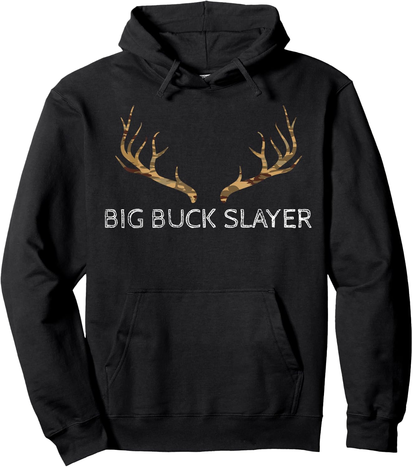 Funny Big Buck Slayer Deer Hunters Antler Racks Clothes Men Hoodie - Hoodie | Black