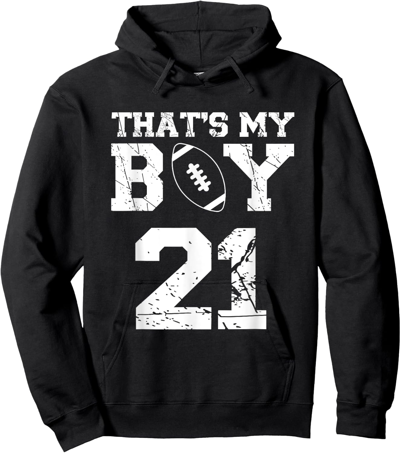 That's My Boy Football Number #21 Hoodie - Hoodie | Black