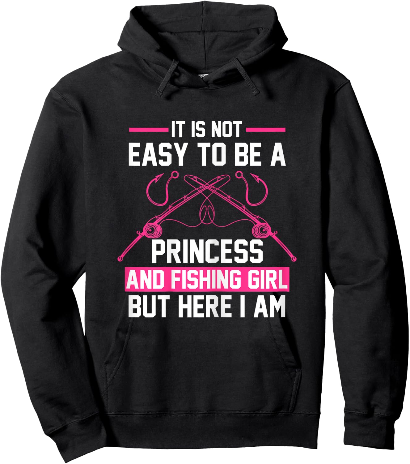 It's not easy Princess Fishing Girl Fish Gift Hoodie - Hoodie | Black
