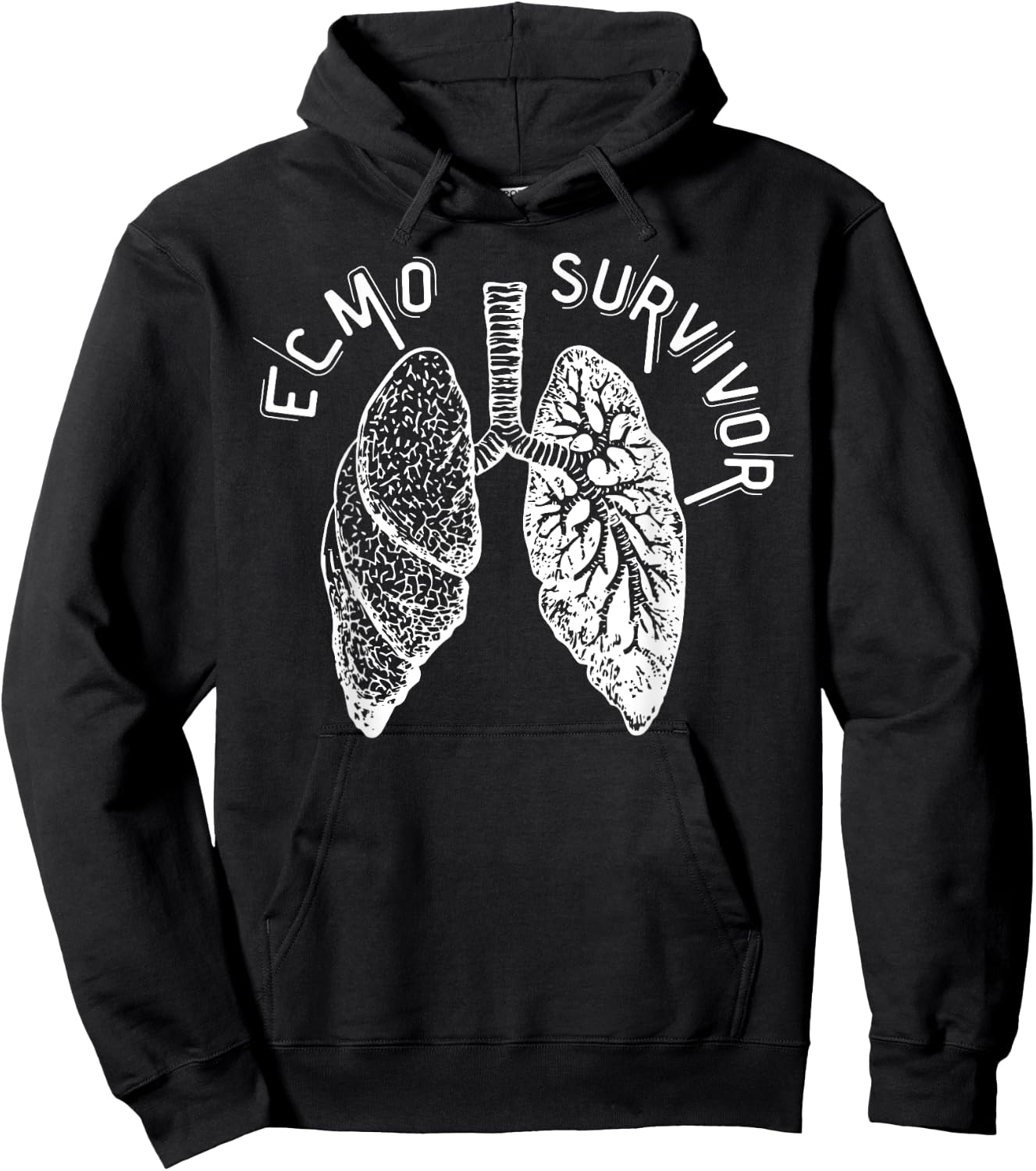 Retro Lungs ECMO Survivor ECMO Oxygenator Nurse Hospital Hoodie - Hoodie | Black