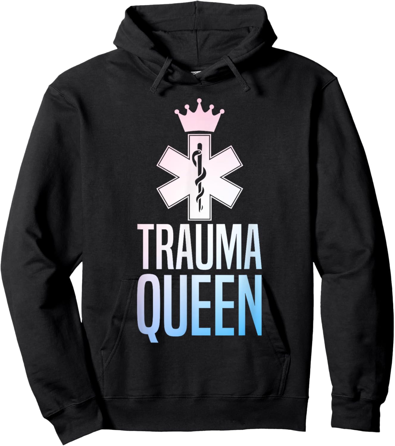 Funny Trauma Queen Art Girls Youth Paramedic EMT Hoodie - Hoodie | Black