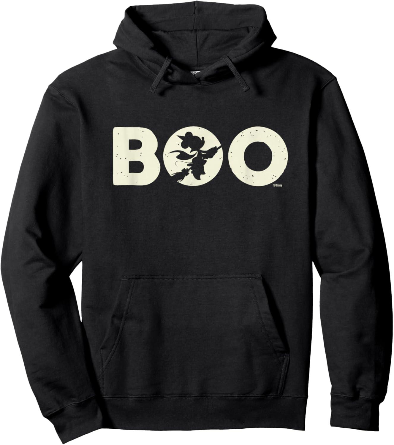Disney Minnie Mouse Halloween Boo Witch on Broomstick Moon Hoodie - Hoodie | Black