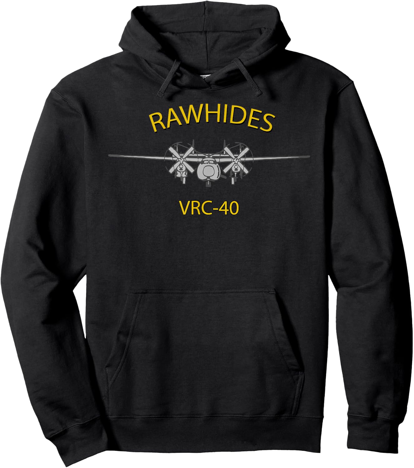 VRC-40 Rawhides C-2 Greyhound Airplane Squadron Hoodie - Hoodie | Black