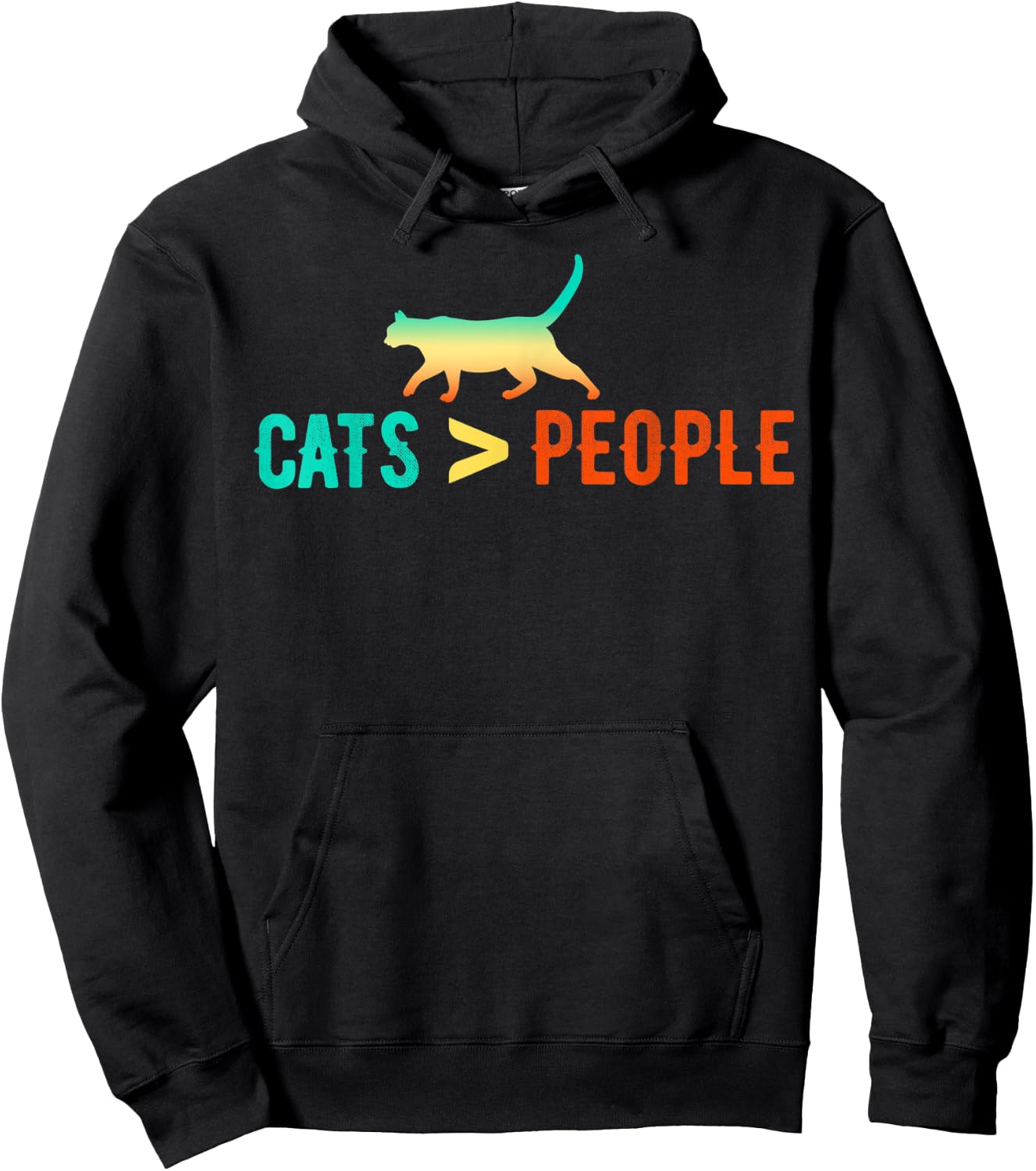 Cats are Greater or Better than People Introvert Design Hoodie - Hoodie | Black