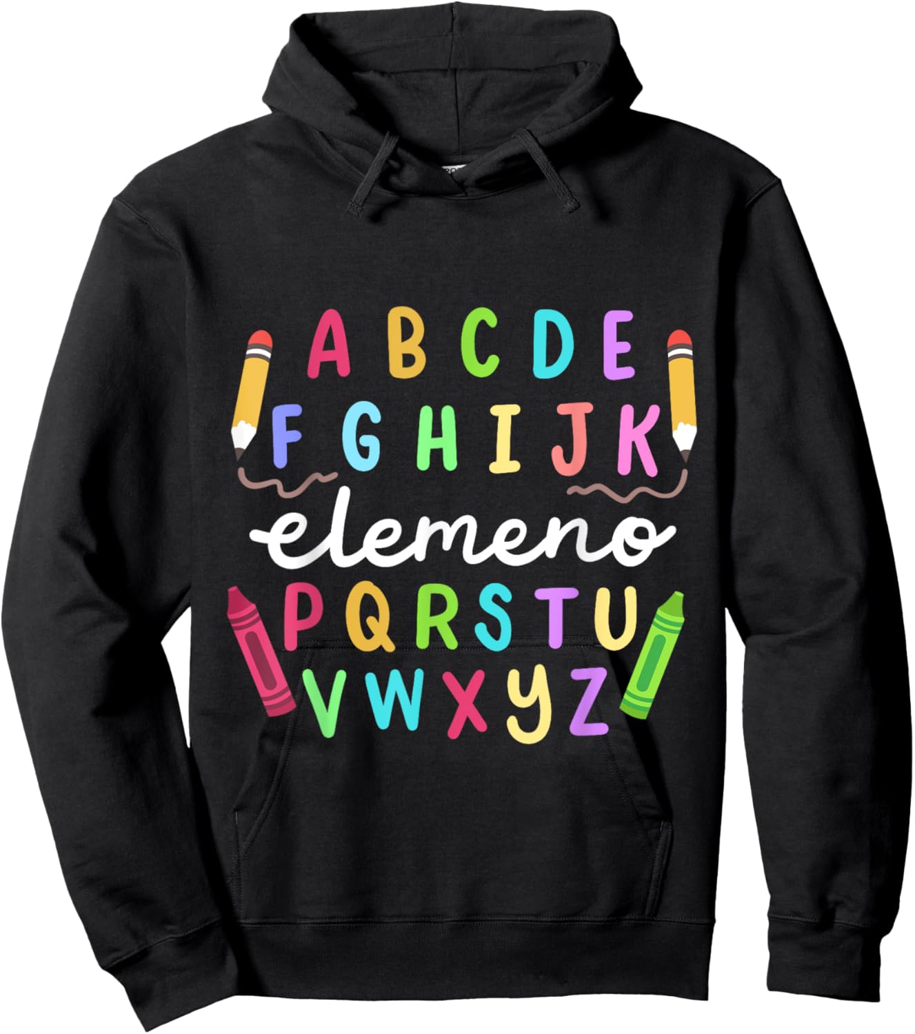 ABC Alphabet Elemeno Happy First Day Of School Teachers Kids Hoodie - Hoodie | Black