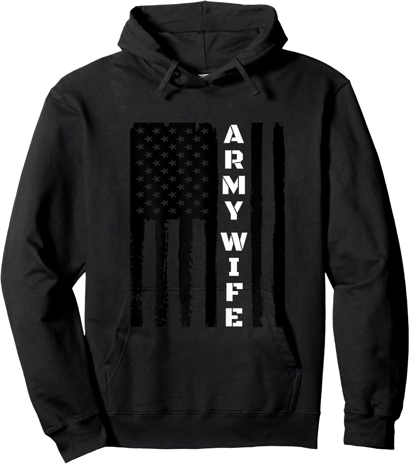Proud Army Wife - Military Wife Veteran's Day Design Hoodie - Hoodie | Black