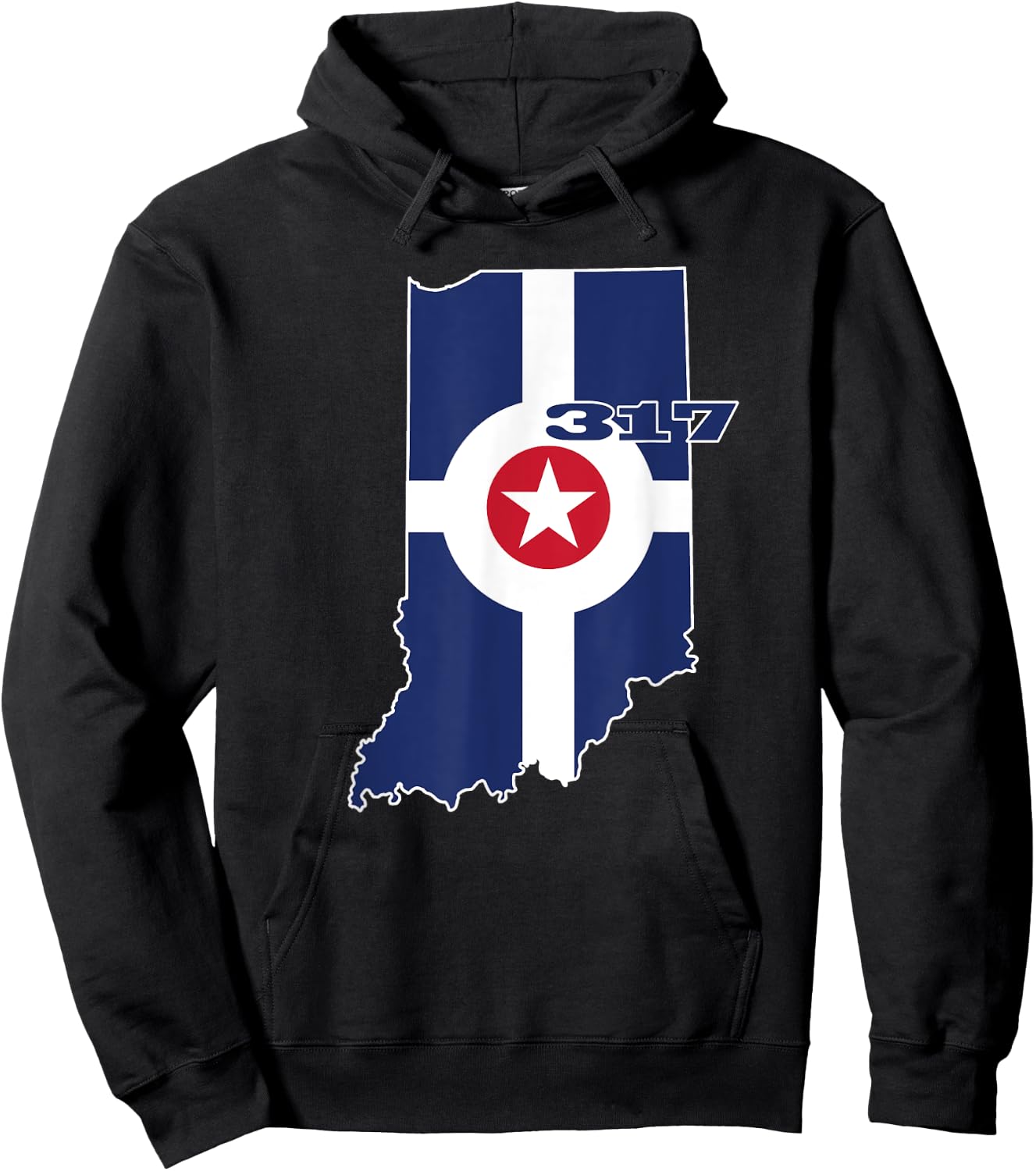 317 Circle City Flag Indianapolis Indiana - Naptown Hoodie - Hoodie | Black