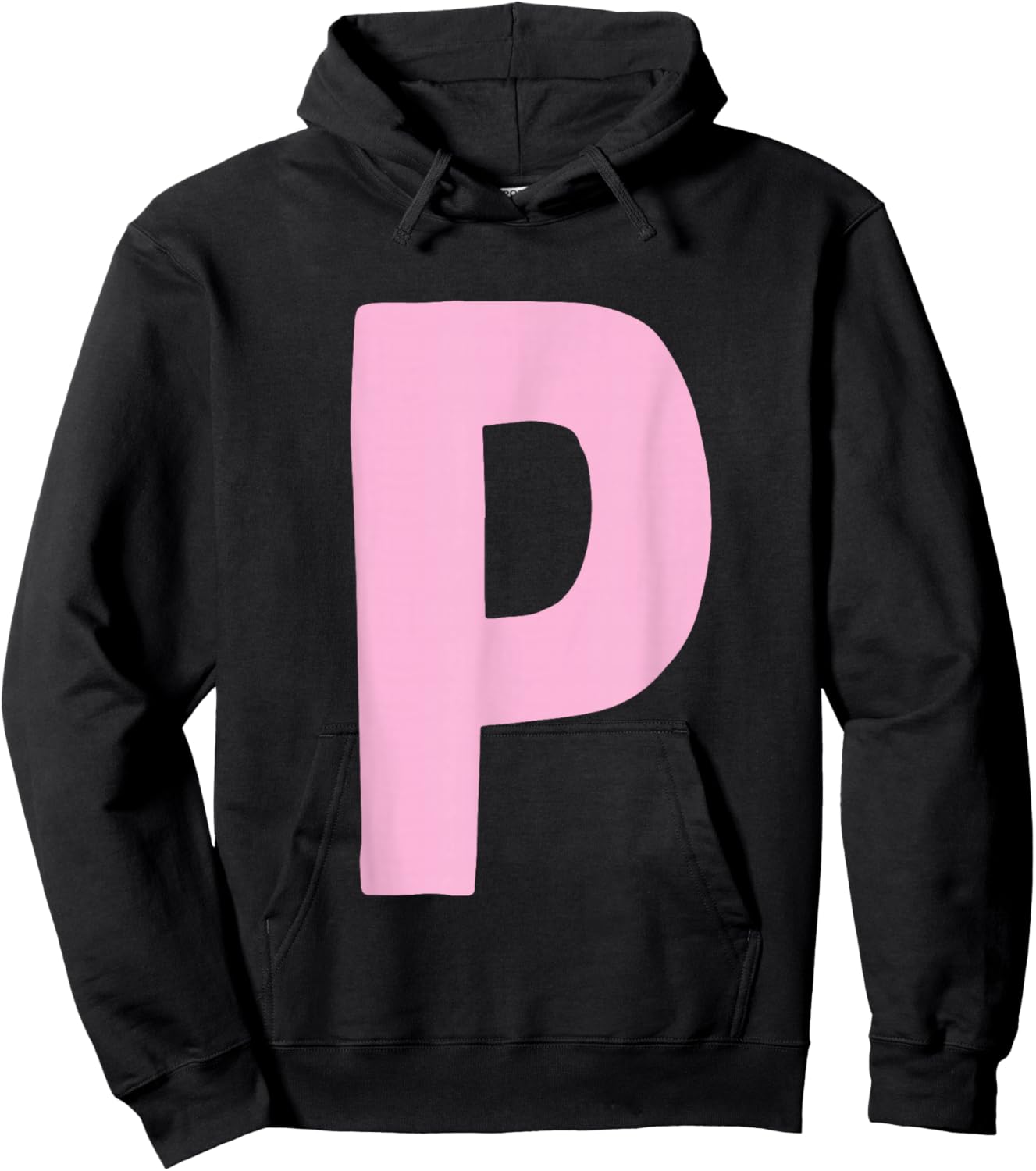 Letter P Big and Bold in Pink Hoodie - Hoodie | Black