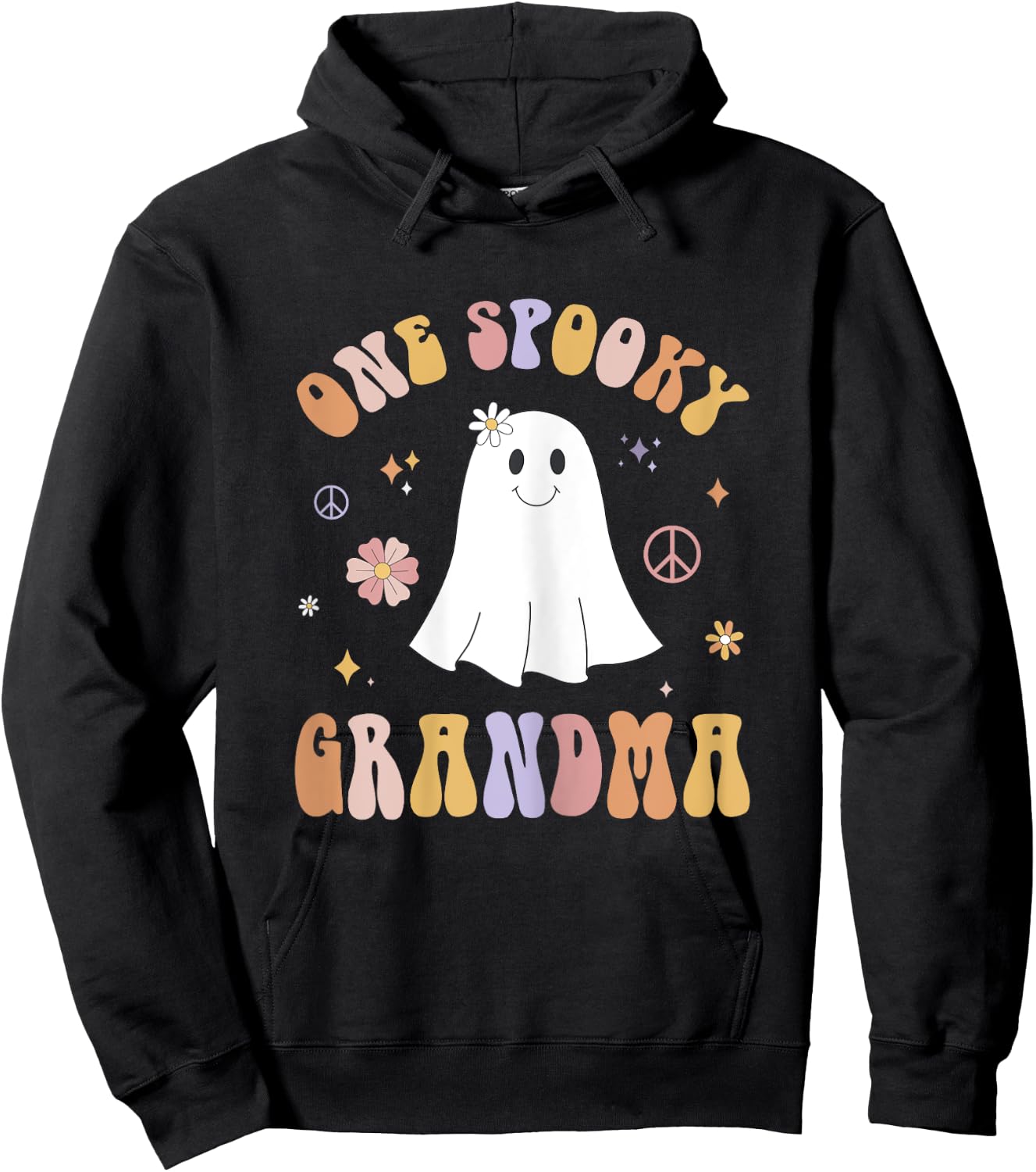 One Spooky Grandma First Birthday Retro Halloween Ghost Boo Hoodie - Hoodie | Black