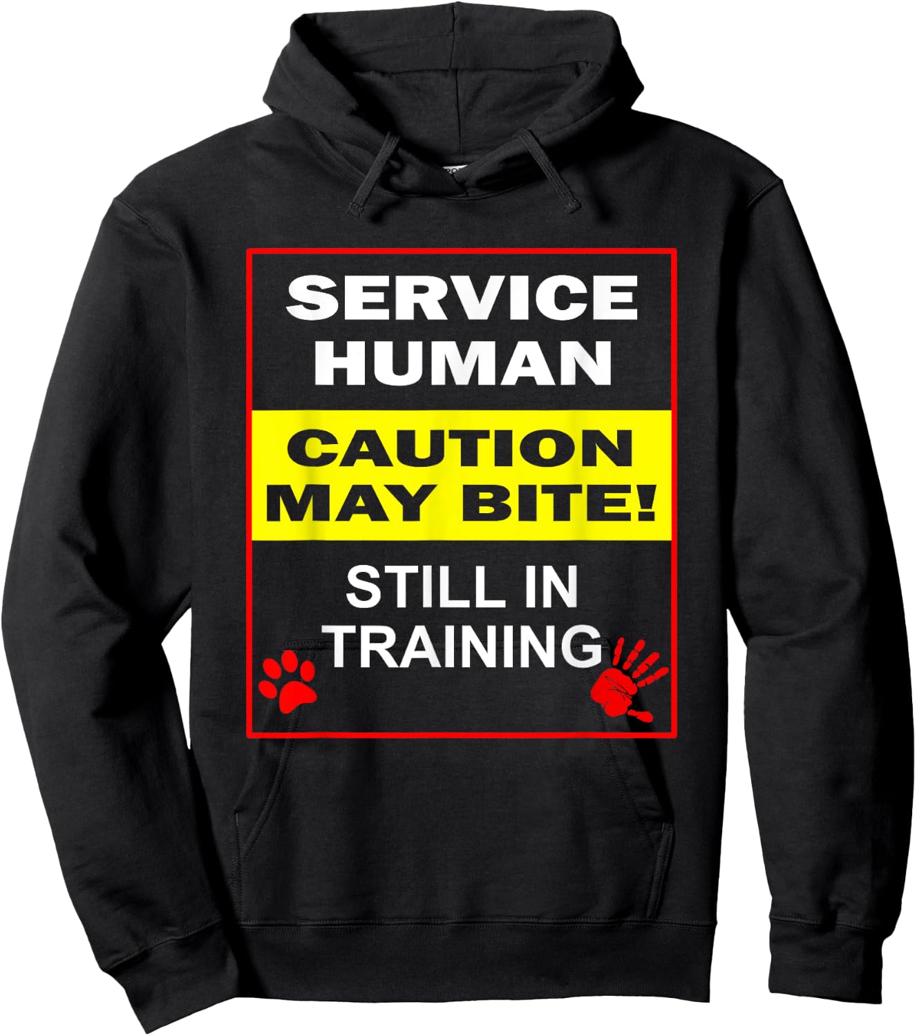 Service Dog in Training Funny Human Training Dog Walker Hoodie - Hoodie | Black