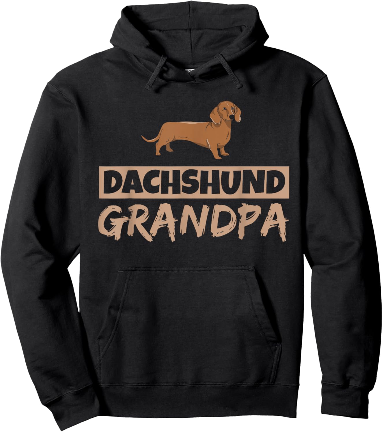 Dachshund Grandpa Dog Wiener Puppy Owner Dachshund Granddad Men Women Girls Kids Hoodie - Hoodie | Black