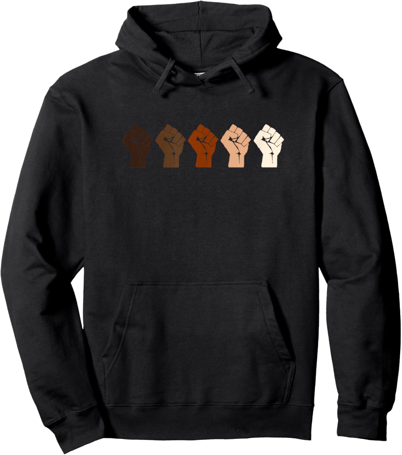 Resist Fist Multi Skin Tone Hoodie - Hoodie | Black