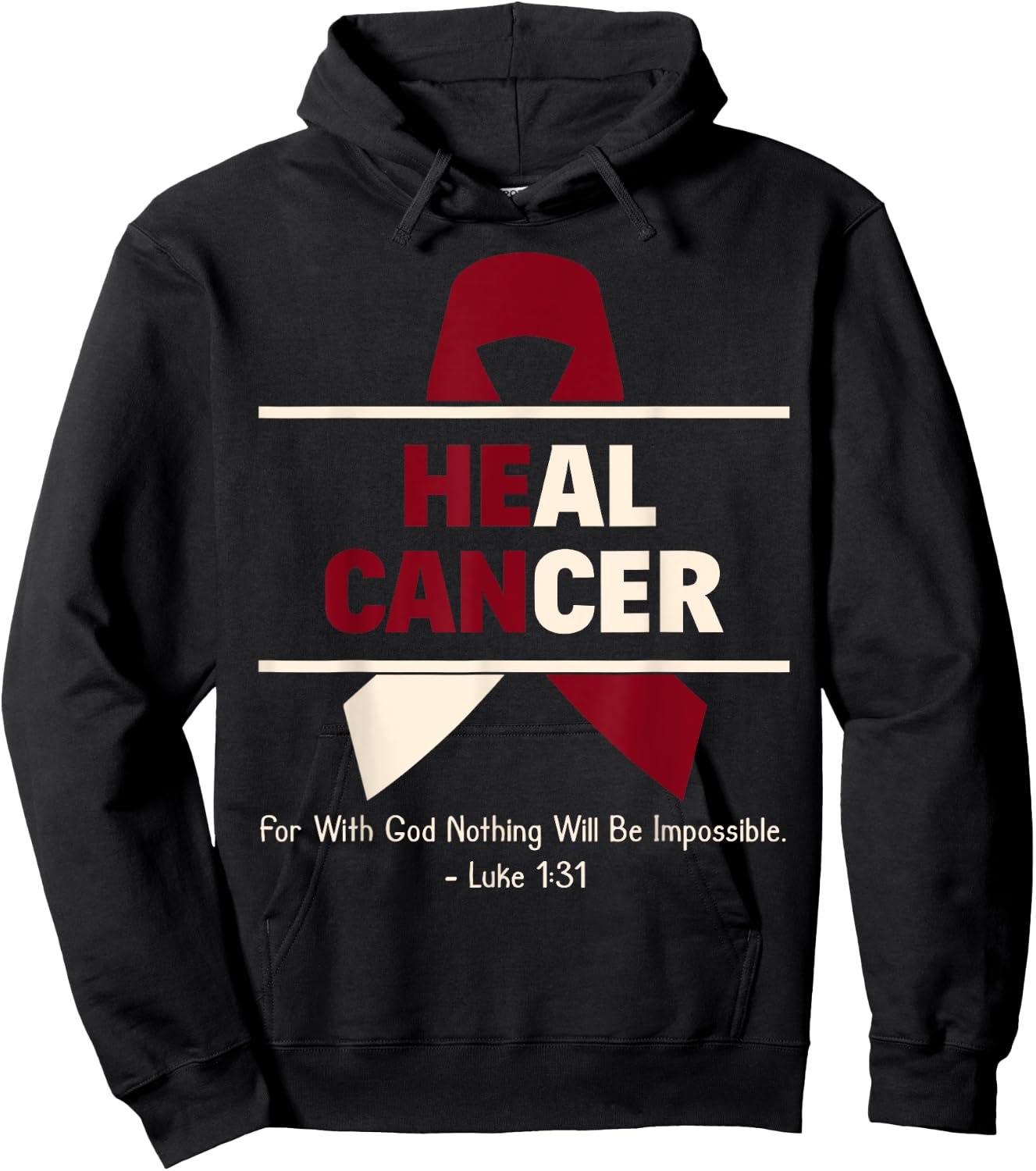 Heal Oral Head & Neck Cancer Christian Cancer Survivor Gift Hoodie - Hoodie | Black
