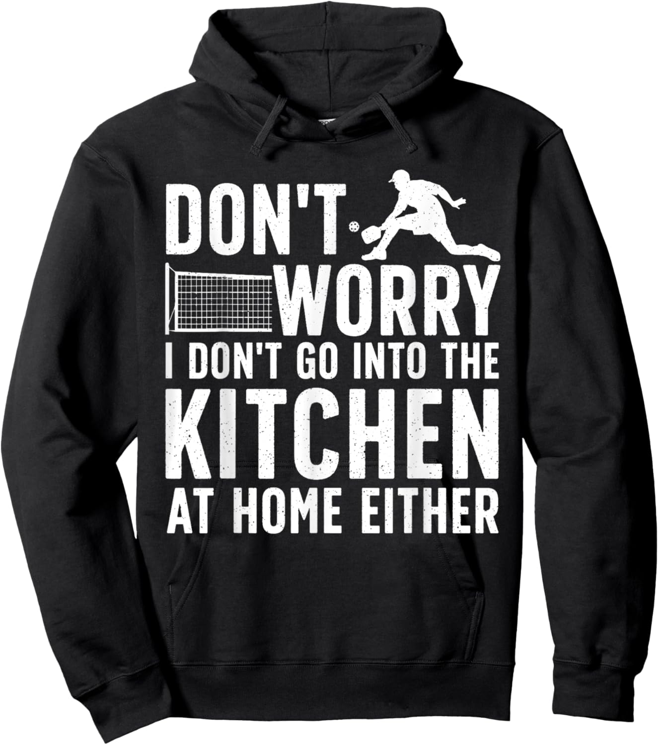 Cool Pickleball Art Women Kitchen Pickle Ball Player Hoodie - Hoodie | Black