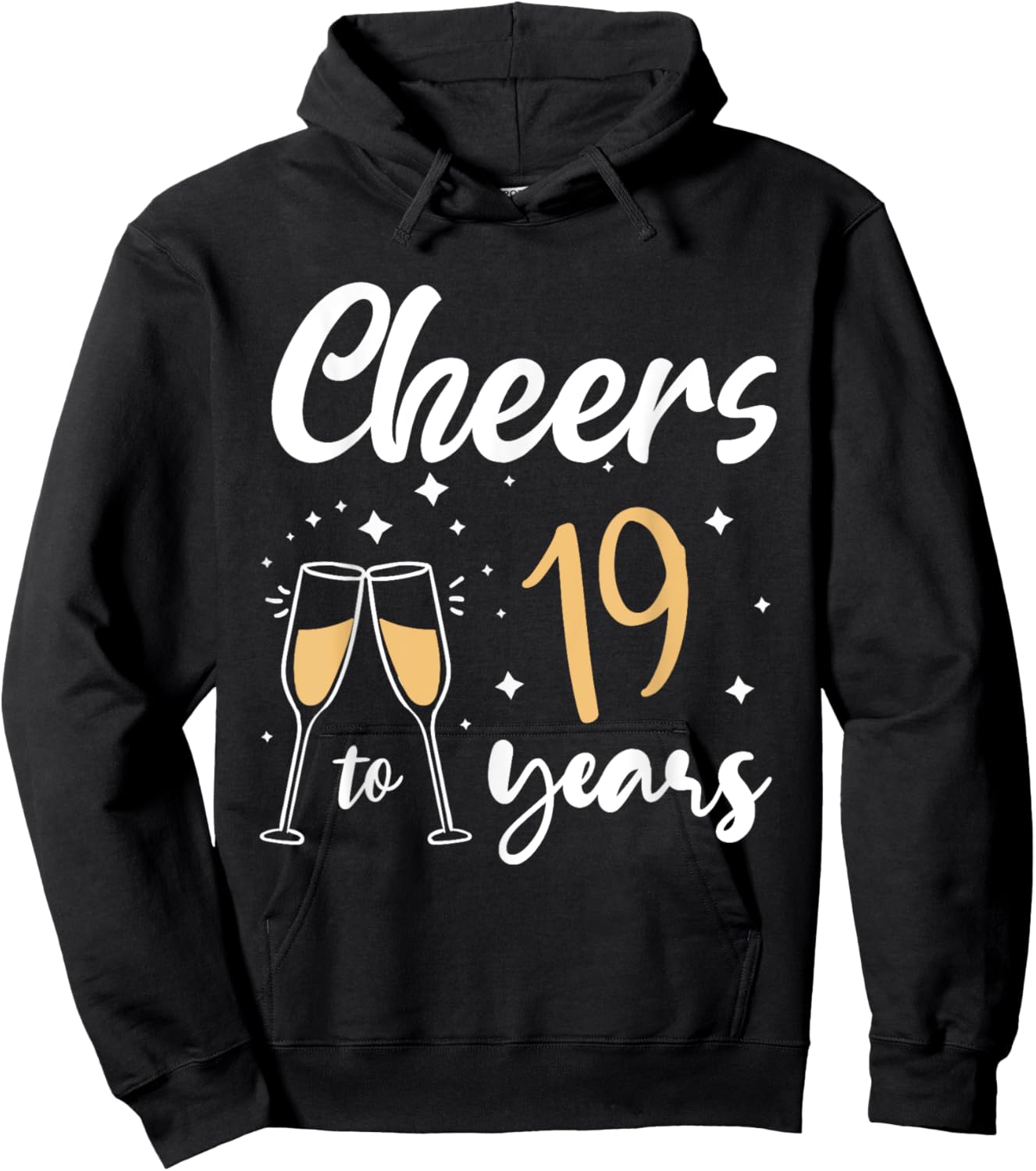 Cheers to 19 Years Old Bday 19th Birthday Party Woman Queen Hoodie - Hoodie | Black