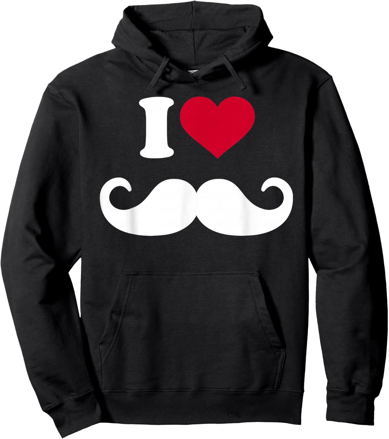 I Love Moustache Hoodie - Hoodie | Black