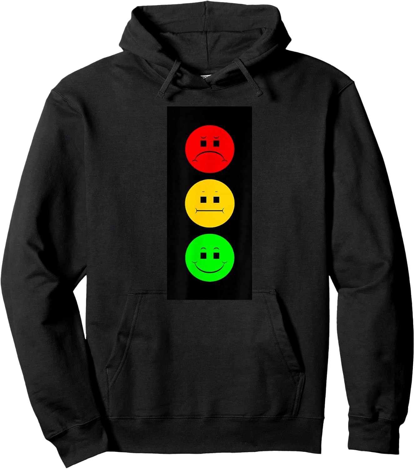 Moody Stoplight Traffic Signal Faces Funny Stop Light Hoodie - Hoodie | Black