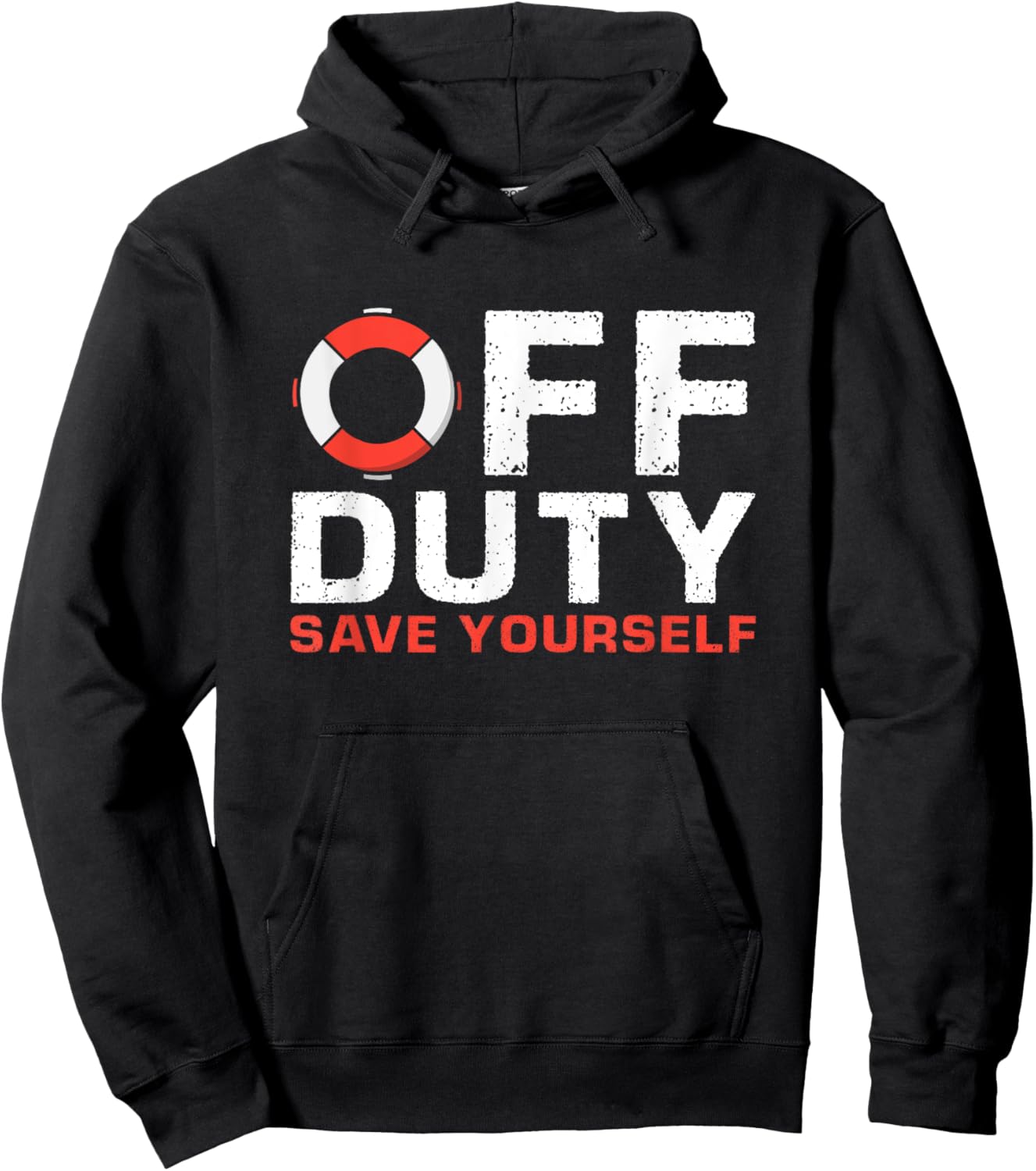 Off Duty Save Yourself Lifeguard Hoodie - Hoodie | Black