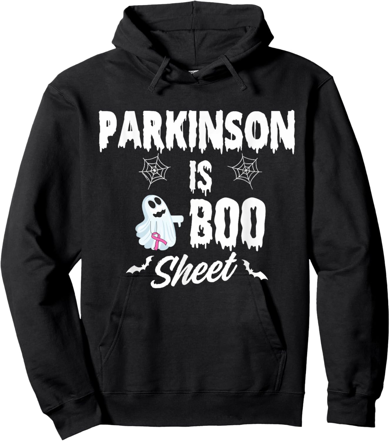 Vintage Cute Halloween Ghost Parkinson Is Boo Sheet Hoodie - Hoodie | Black