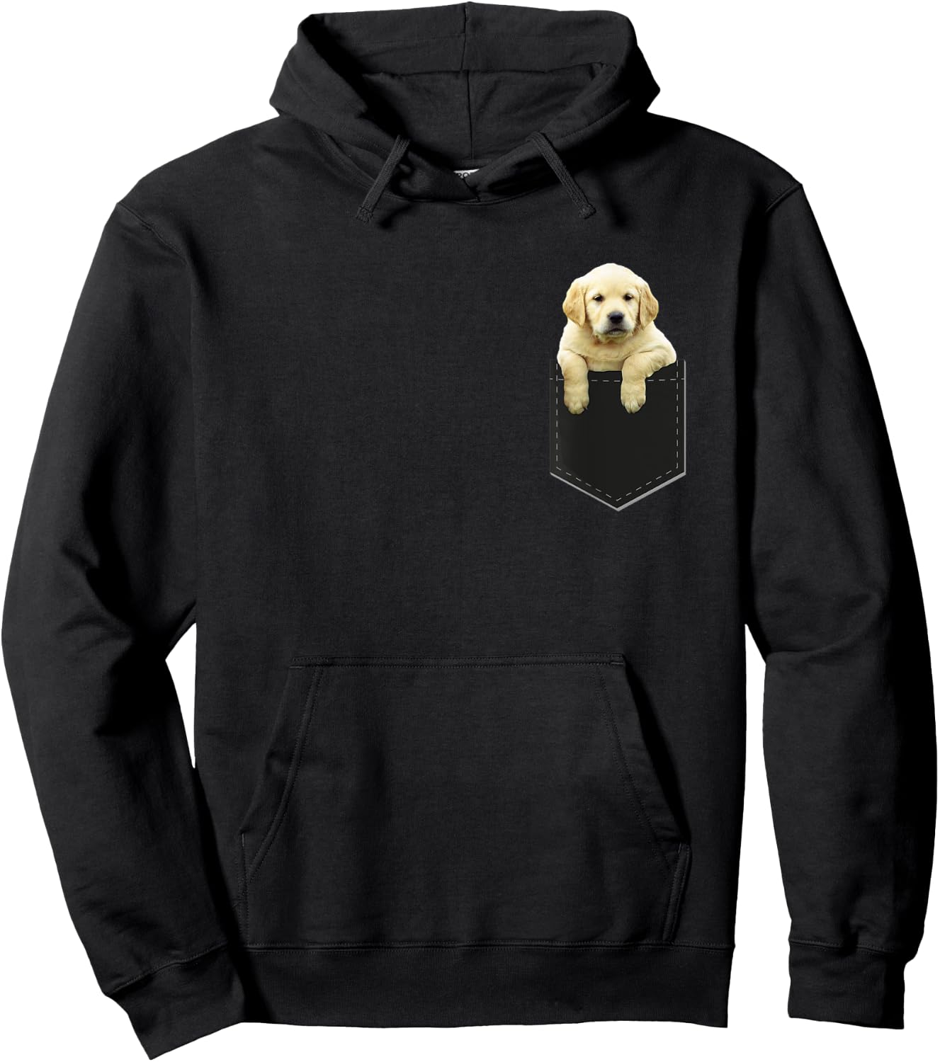 Golden Retriever In Pocket T Shirt Puppy Dog in Your Pocket Women Kids Hoodie - Hoodie | Black