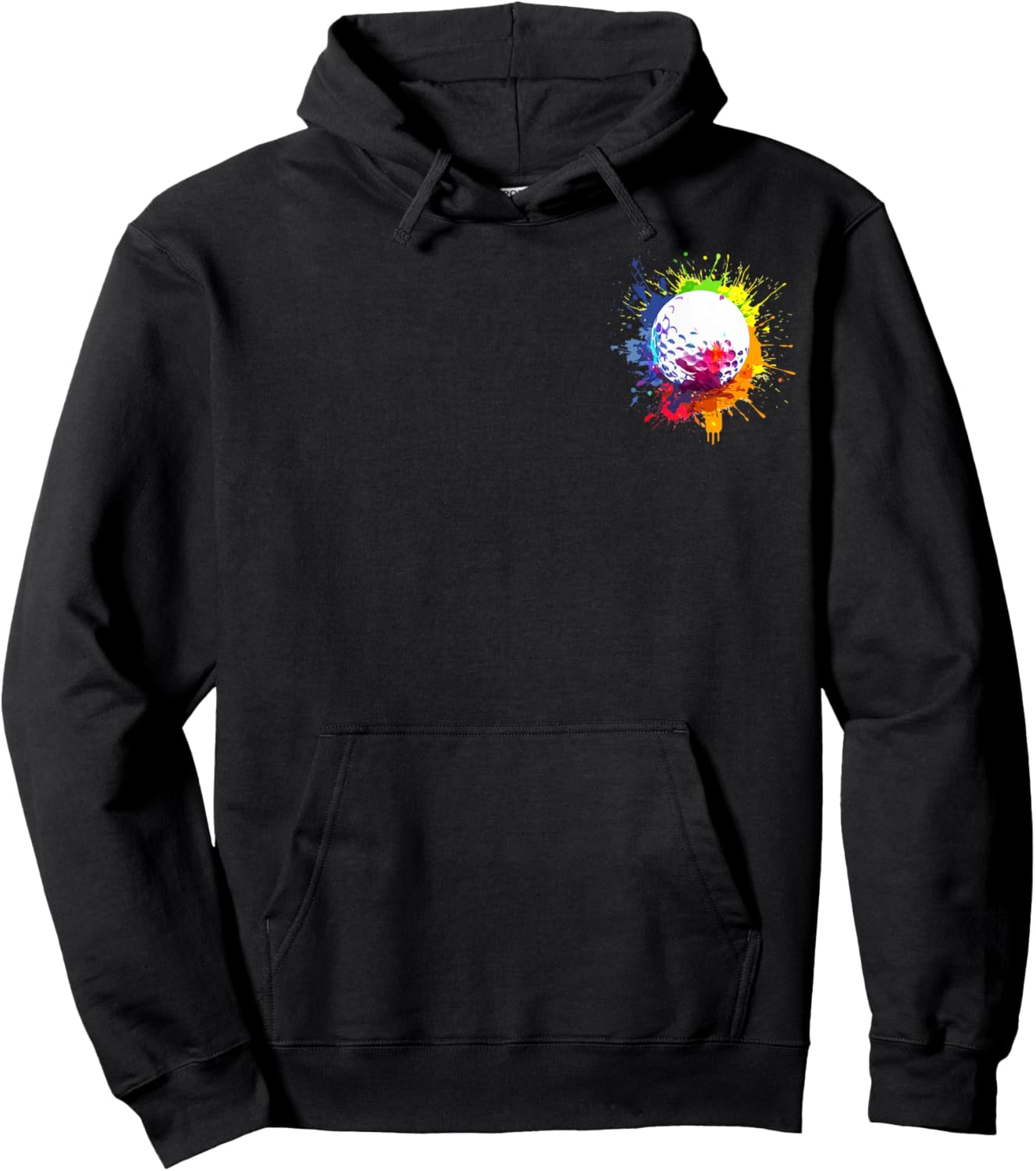 Golf Lover Colorful Ball Splash Art Hoodie - Hoodie | Black