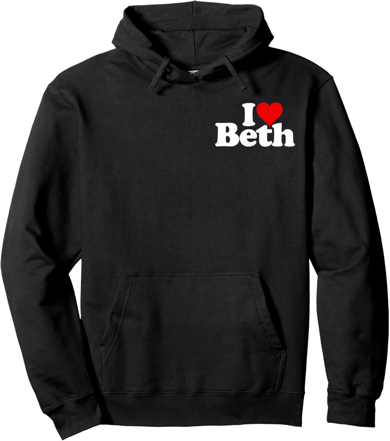 I Love Heart Beth Name on a Elizabeth Bethany Hoodie - Hoodie | Black